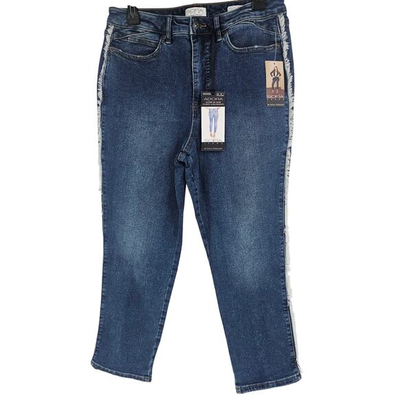 NEW Sofia Jeans Adora Curvy Girlfriend Frayed Side Straight Jean Size 8 S - Picture 7 of 12